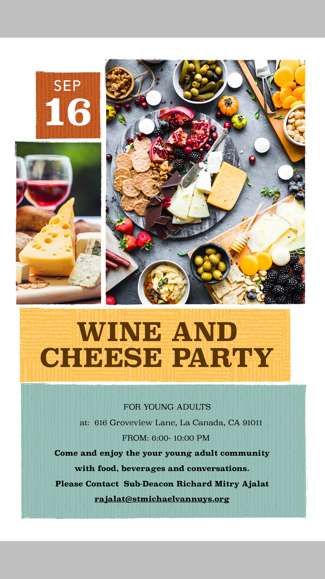 Young Adult Wine & Cheese Event
